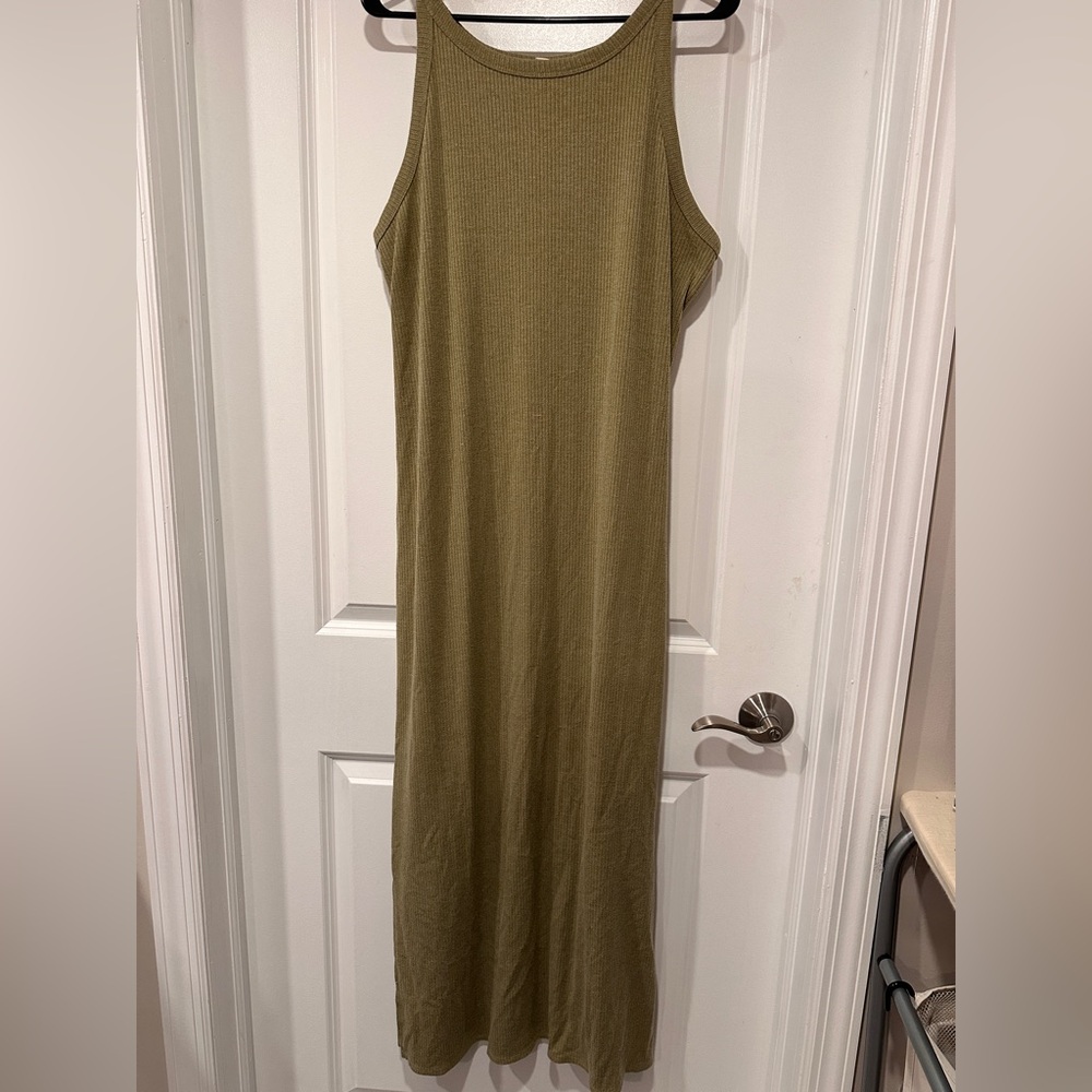 A New Day Green Pleated Bustier Maxi Dress